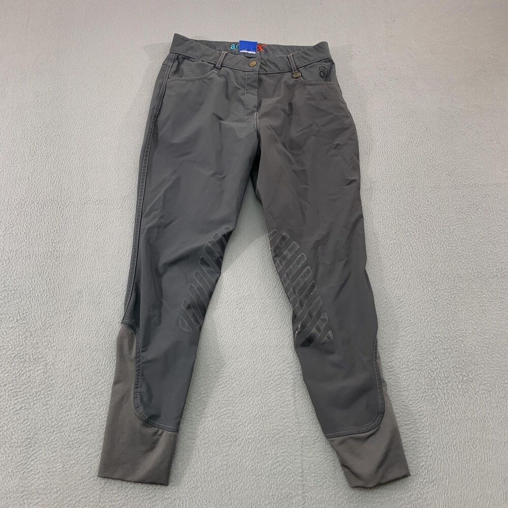 Ovation Pants Womens 28/R Gray Aqua-X Silicone Knee Patch Riding Ankle Breeches